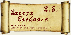 Mateja Bošković vizit kartica